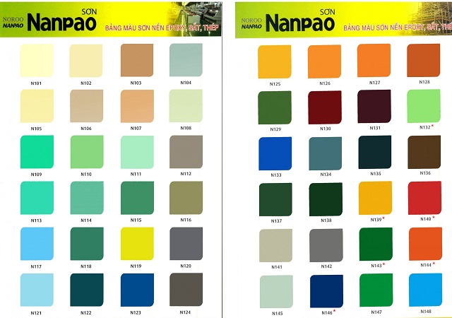 Bảng màu sơn Epoxy Nanpao - Sơn Phú Hạo - Công Ty TNHH Một Thành Viên Thương Mại Phú Hạo